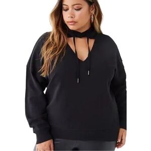 FOREVER 21+ YOKE NECK SWEATSHIRT - BLACK SIZE 3X (NEW WITH TAGS) A19